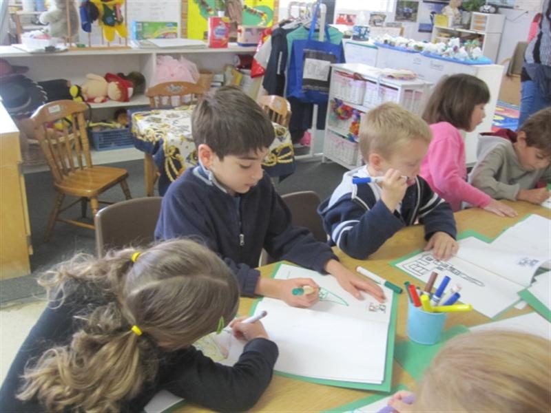 Pre K journal writing at Children's Village Preschool - CV Preschool