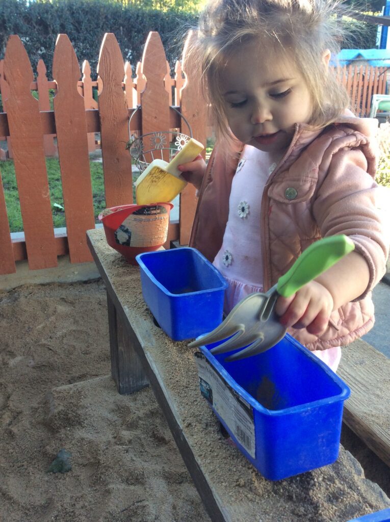 sandbox scientific exploration at long beach area childcare center